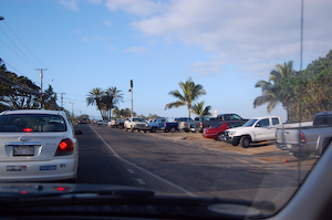 Parking lot at Sunset Beach.
